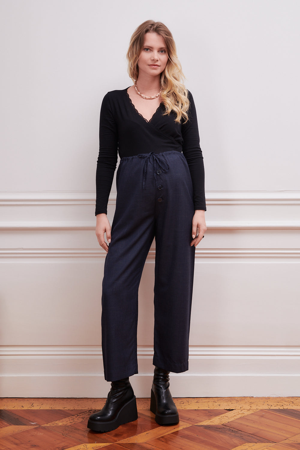 pantalon de grossesse bleu Banks vu d'ensemble